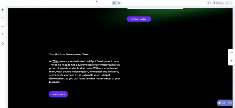 HubSpot Editor animation